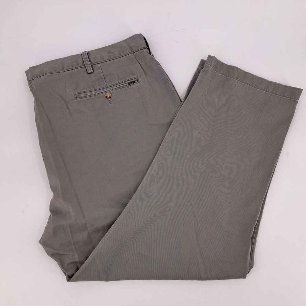 Polo Ralph Lauren Mens Classic Fit Chino Pants Gray 48x30 Cotton Twill Trousers